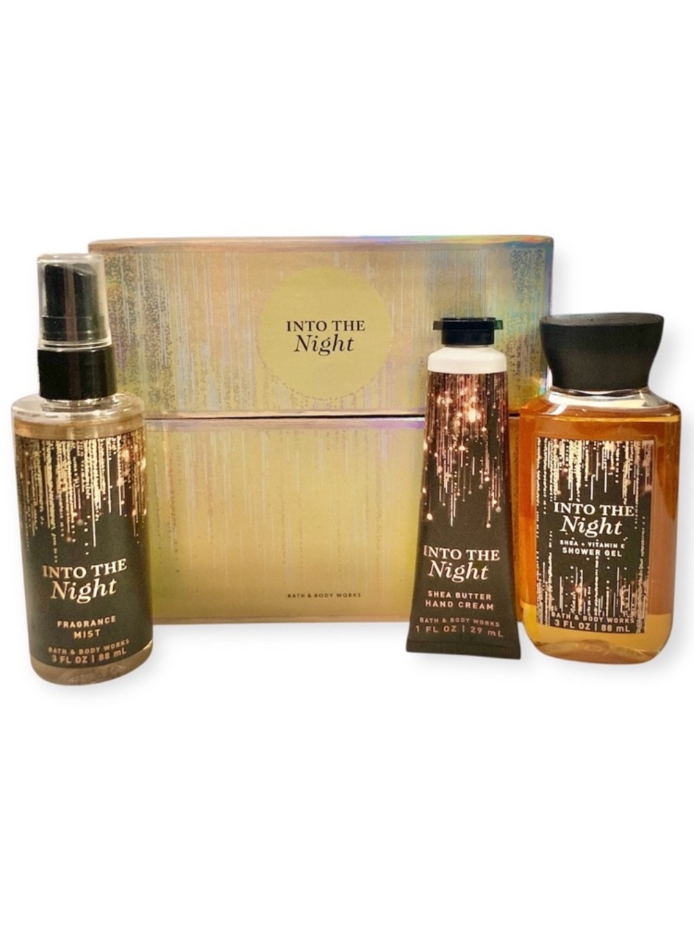 Lot 3 Bath & Body Works Into The Night Box Shower Gel Fragrance Mist Hand Cream